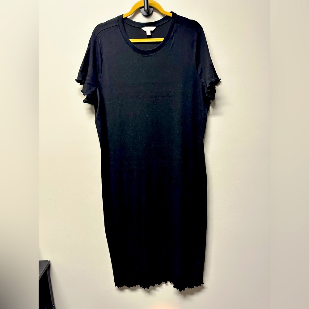Terra & Sky 3x black ribbed maxi dress